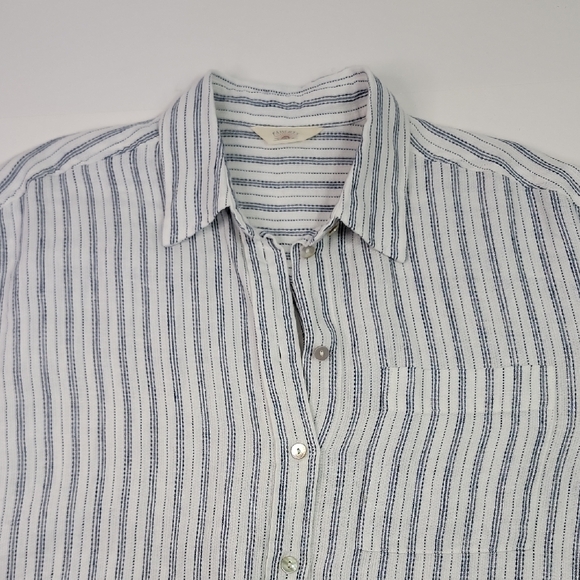 Faherty Blue and White Striped Button Down Shirt - Picture 3 of 10